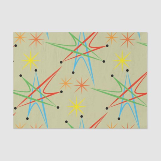 原子スターバストレトロ数々の色パターン 薄葉紙 (正面)