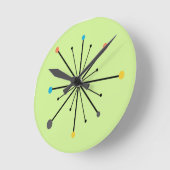 原子スターバスト ラウンド壁時計 (傾斜)