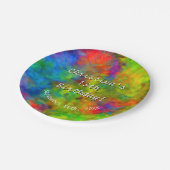 【原子タイダイサイケデリックヤ】虹の色 ペーパープレート (アングル)