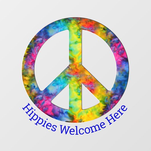 [原子タイダイ]ピースサイン記号の窓にしがみつく ウィンドウサイン (シート)