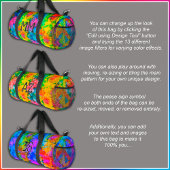 [原子タイダイ]フラクタル平和サインモノグラム ダッフルバッグ