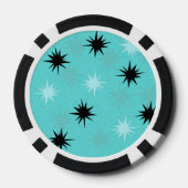 原子ターコイズスターバストトランプのポーカーチップ ポーカーチップ (裏面)
