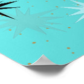 原子ターコイズスターバストポスター ポスター (角)