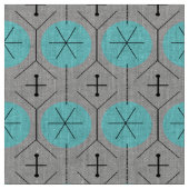 原子ターコイズドッツ織物 ファブリック (クローズアップ)