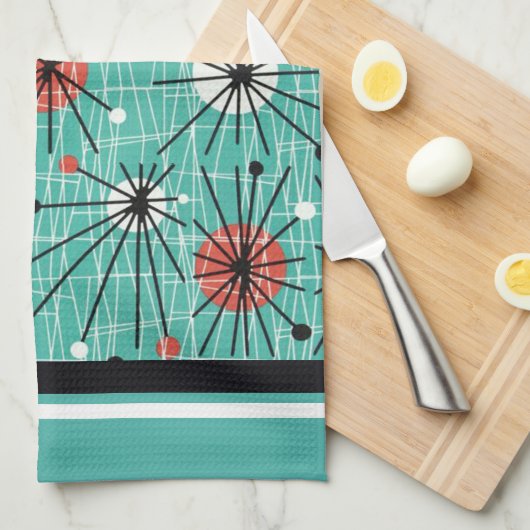 原子ターコイズ キッチンタオル (四つ折り)