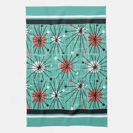 原子ターコイズ キッチンタオル (縦)