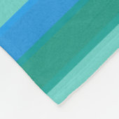 原子ティール(緑がかった色)及びターコイズのストライプなバスセット フリースブランケット (角)