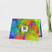 [原子ネクタイ染料]虹の色の平和記号 カード (裏面)