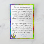 [原子ネクタイ染料]虹の色の平和記号 カード (内部)