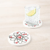 原子バレンタイン赤いハート コースター (側面)