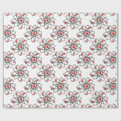 原子バレンタイン赤いハート ラッピングペーパー (フラット)