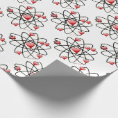 原子バレンタイン赤いハート ラッピングペーパー (角)