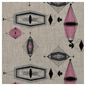 原子ピンクおよび灰色パターンポプリンの生地 ファブリック (見本)