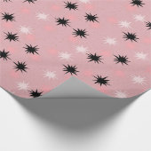 原子ピンクのスターバストの包装紙 ラッピングペーパー (角)