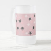 原子ピンクのスターバストの曇らされたガラスのマグ フロストグラスビールジョッキ (正面左)