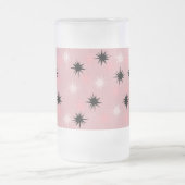 原子ピンクのスターバストの曇らされたガラスのマグ フロストグラスビールジョッキ (中央)