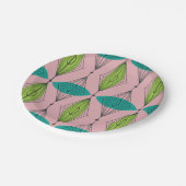 原子ピンクのOgeeおよびスターバストの紙皿 ペーパープレート (アングル)