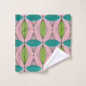 原子ピンクのOgeeおよびスターバストタオルセット バスタオルセット (ウォッシュタオル)