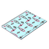 原子ピンク及び灰色パターンノート ノートブック (左側)
