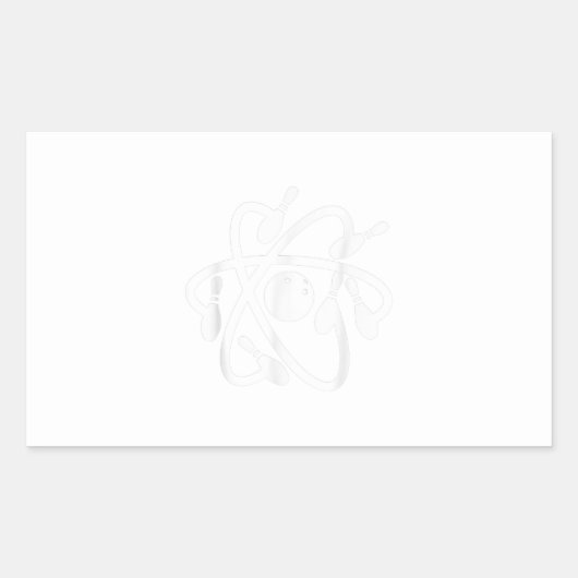 原子ボーリングおもしろい科学ボーリング 長方形シール (正面)