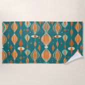 原子ミニマル滴下デザイン ビーチタオル (正面)