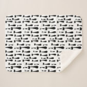 原子レトロの黒猫のシルエットパターン シェルパブランケット (正面(横))