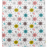 原子レトロスターバストパターン シャワーカーテン (正面)