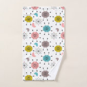 原子レトロスターバストパターン バスタオルセット (ハンドタオル)