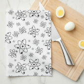 原子レトロ原子年齢パターン キッチンタオル (四つ折り)