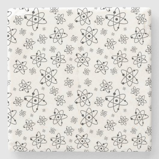 原子レトロ原子年齢パターン ストーンコースター (正面)