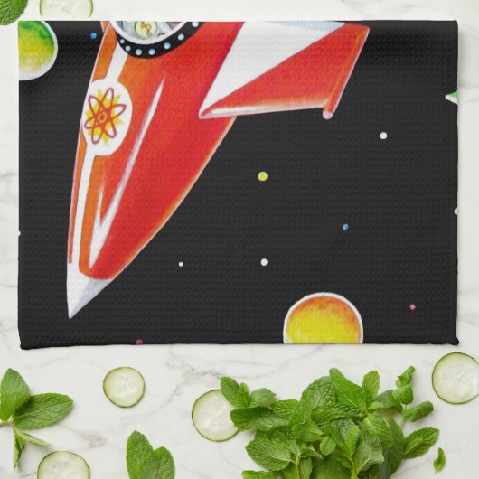 原子ロケット キッチンタオル (折り畳み)