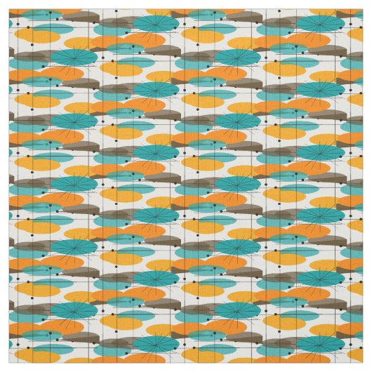 原子世紀半ばの楕円形パターン ファブリック (見本)