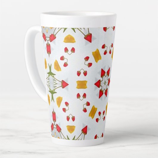 原子中世紀の花ヴィンテージ カフェラテマグ (左アングル)