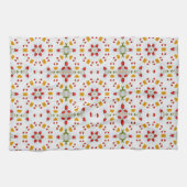 原子中世紀の花ヴィンテージ キッチンタオル (横)