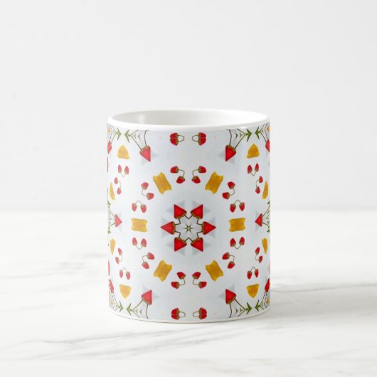 原子中世紀の花ヴィンテージ コーヒーマグカップ (中央)