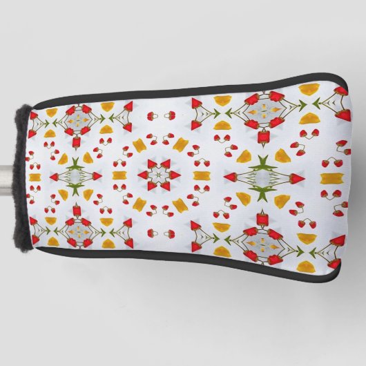 原子中世紀の花ヴィンテージ ゴルフヘッドカバー (正面)