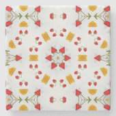 原子中世紀の花ヴィンテージ ストーンコースター (正面)