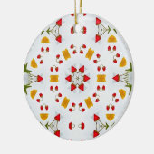 原子中世紀の花ヴィンテージ セラミックオーナメント (左)