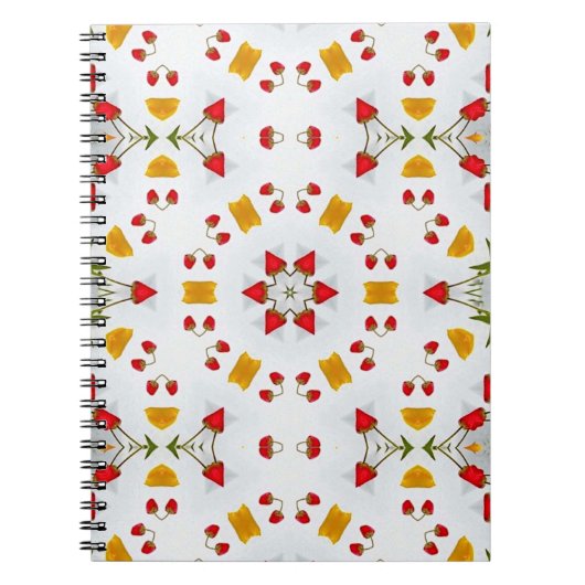 原子中世紀の花ヴィンテージ ノートブック (正面)