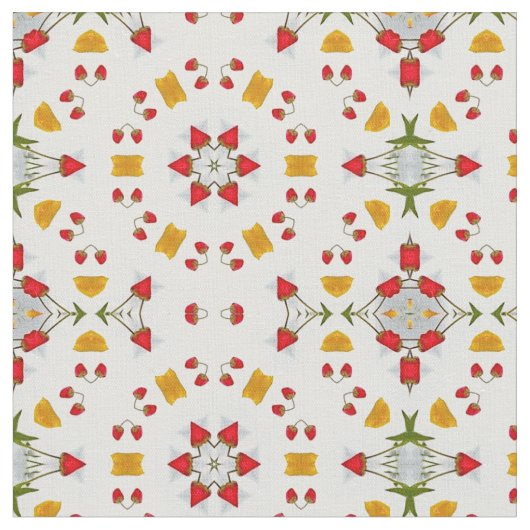 原子中世紀の花ヴィンテージ ファブリック (クローズアップ)