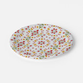 原子中世紀の花ヴィンテージ ペーパープレート (アングル)