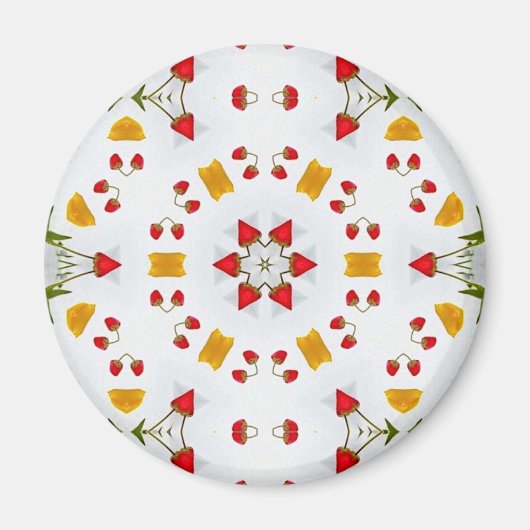 原子中世紀の花ヴィンテージ マグネット (正面)