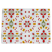 原子中世紀の花ヴィンテージ ラージペーパーバッグ (正面)