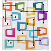 原子中世紀モダン シャワーカーテン (正面)