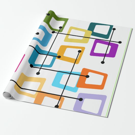 原子中世紀モダン ラッピングペーパー (アンロールド)