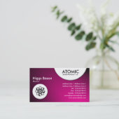 原子円 – スポットライト – ホットピンク 名刺 (スタンド正面)