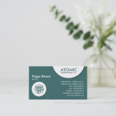 原子円 – 緑(336666) 名刺 (スタンド正面)