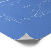 原子力スペクトル1964年アート青写真 ポスター (角)