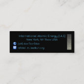 原子力庁国際的プレミアムグレイ事業 スキニー名刺 (裏面)