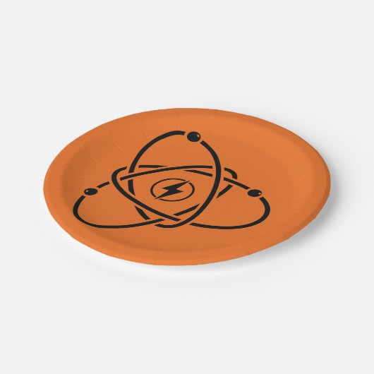 原子力発電エネルギー記号科学と技術 ペーパープレート (アングル)